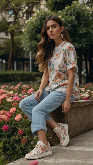 Fashionable Floral Sneakers - Step Into Chic™️ - K-AROLE