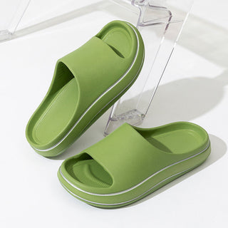 Summer green slip-on slippers for comfortable indoor use