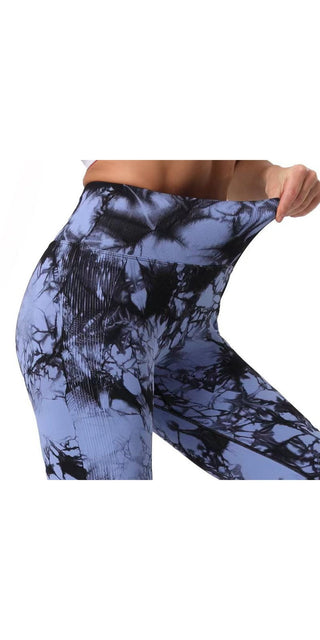 Fashion Tie Dye Printed Leggings with High Waist and Hip Lifting Design for Tight Fitness and Yoga Wear