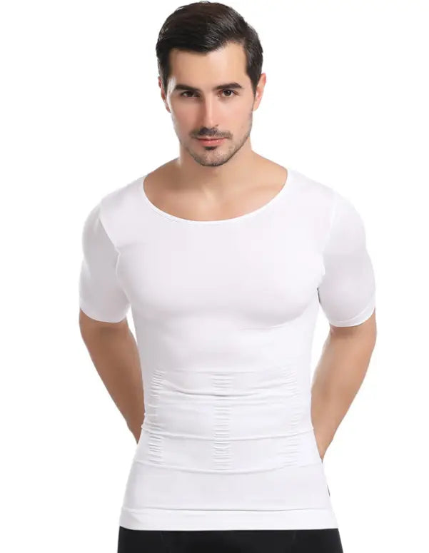 Male Chest Compression T-shirt Fitness Hero Belly Buster