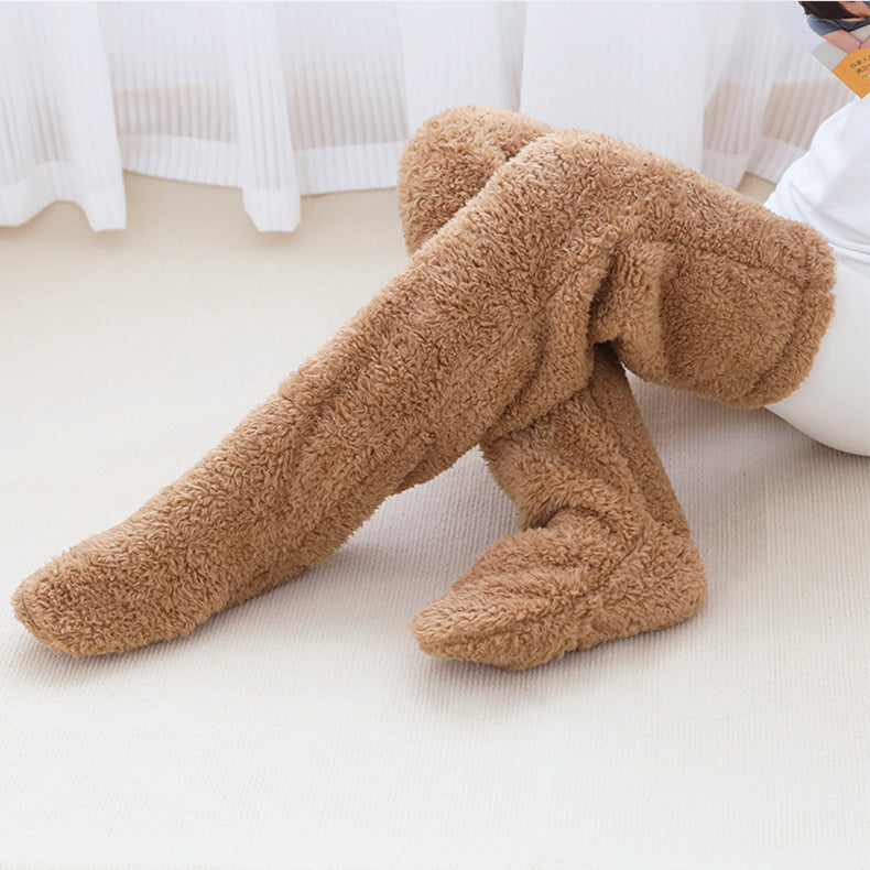 Over Knee High Fuzzy Long Socks Warm Cold Leg Joint