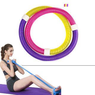 Colorful fitness hoop equipment for weight loss and bodybuilding exercises at home