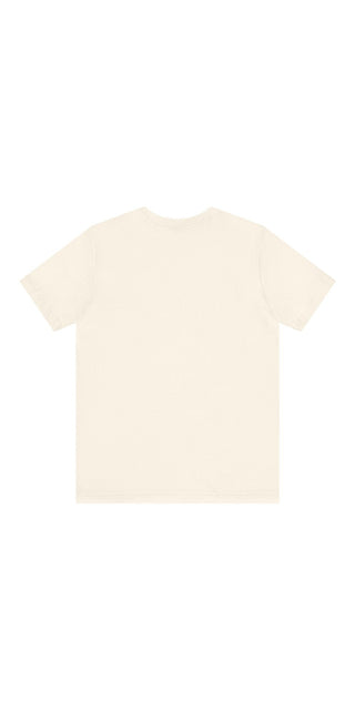 Cream-colored unisex jersey short sleeve t-shirt on a plain background.