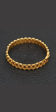 10mm Wristband Link Bracelet And 8-12 Adjustable Size Ring