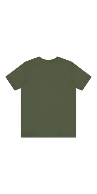 Olive green unisex jersey short sleeve t-shirt with blank front