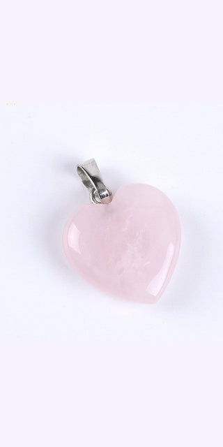 K-AROLE™️ Collier élégant avec pendentif cœur en quartz rose