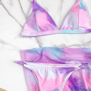 K-AROLE™️ Tie-Dye Contrast Bikini Swimsuit Set