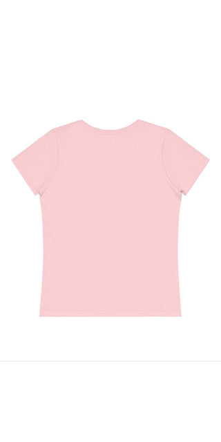 Lightweight pink women's t-shirt with simple design, suitable for casual and everyday wear.