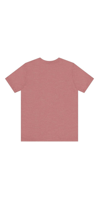 Pink unisex jersey short sleeve t-shirt from the Printify brand, featured against a plain white background.