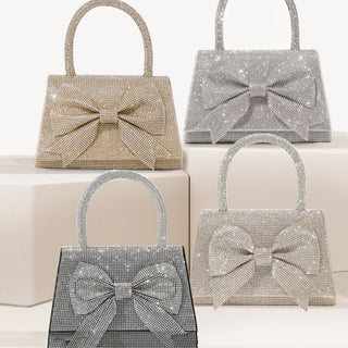 New Light Luxury Full Diamond Bow Handbag - Bags