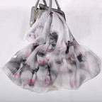 Écharpe longue en soie de mûrier style nouveau