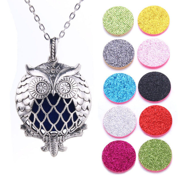 Collier Diffuseur Symbolique — Hibou, Arbre de Vie & 8 Motifs