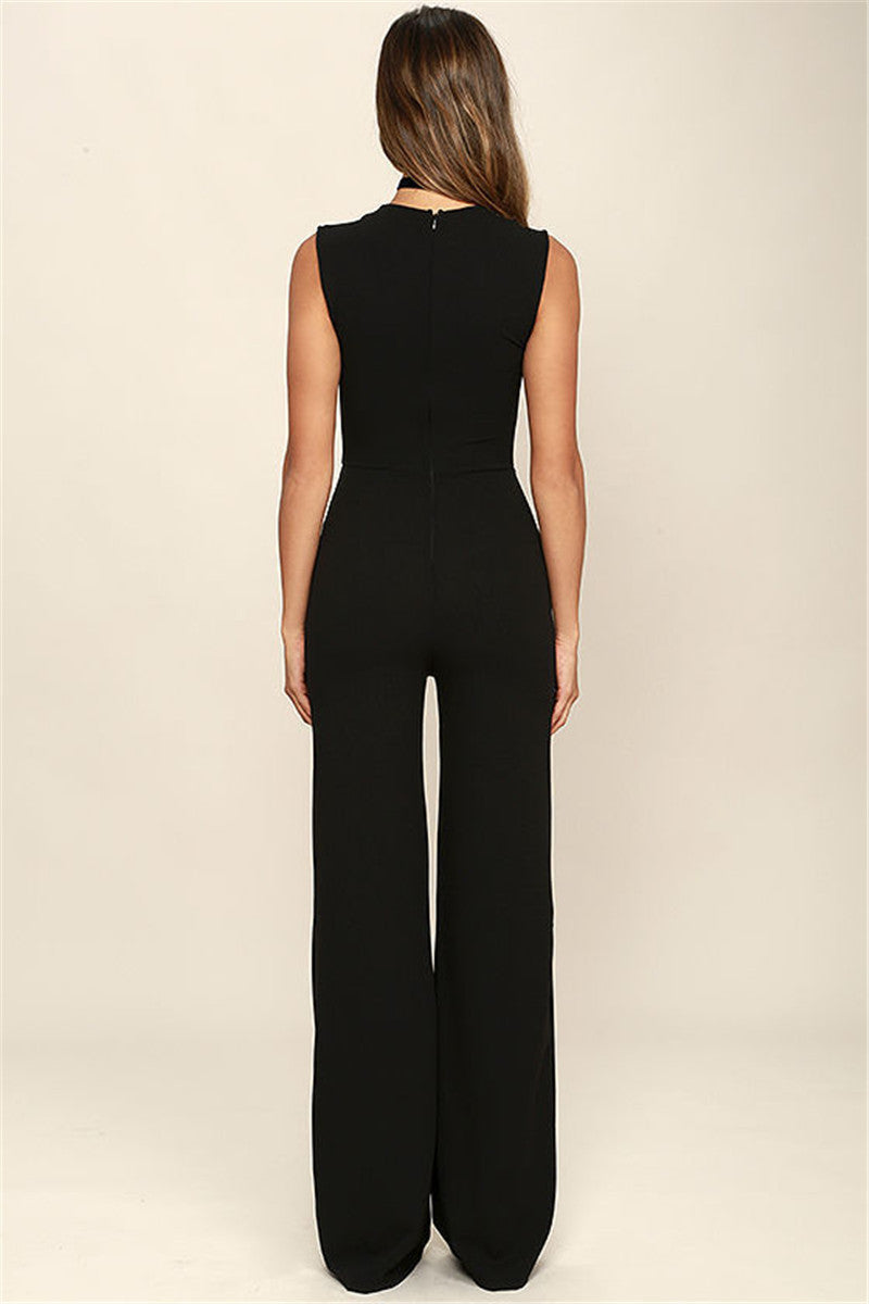 Square Neck Slim Sexy Women’s Jumpsuit Flared Trousers