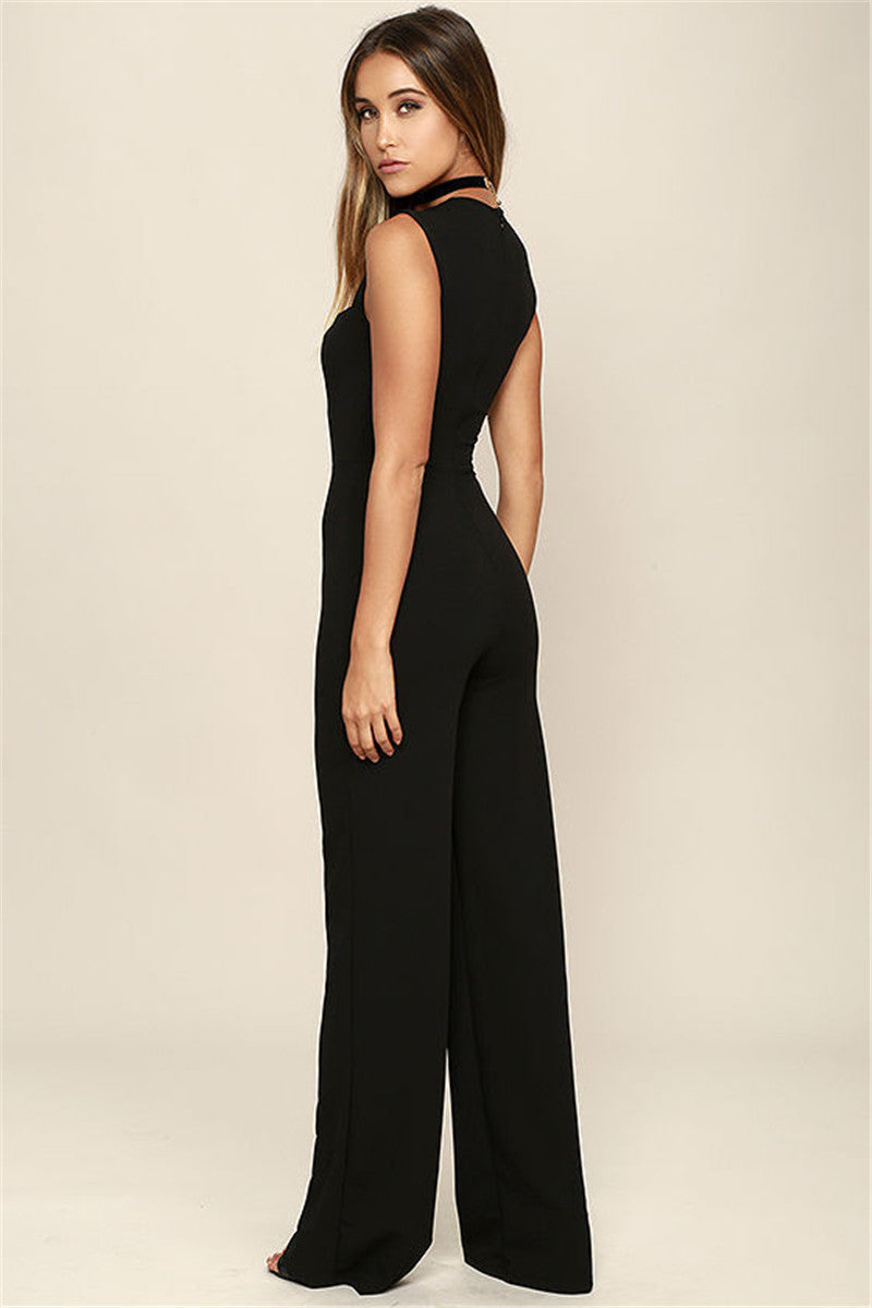 Square Neck Slim Sexy Women’s Jumpsuit Flared Trousers