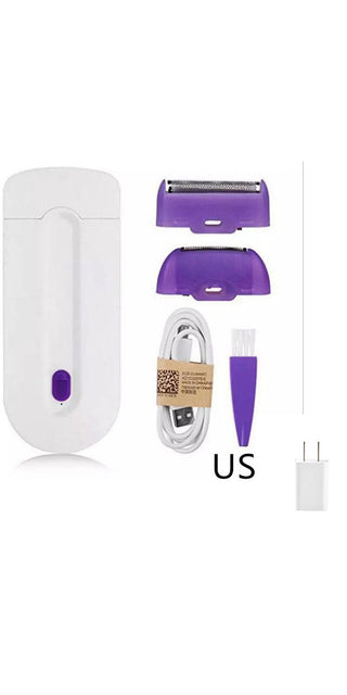 Cordless Electric Hair Removal Device with Attachments - Purple Handheld Epilator for Smooth Skin