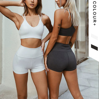 Seamless Sports Bra and Shorts Set for Women