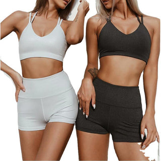 Seamless Sports Bra and Shorts Set for Women