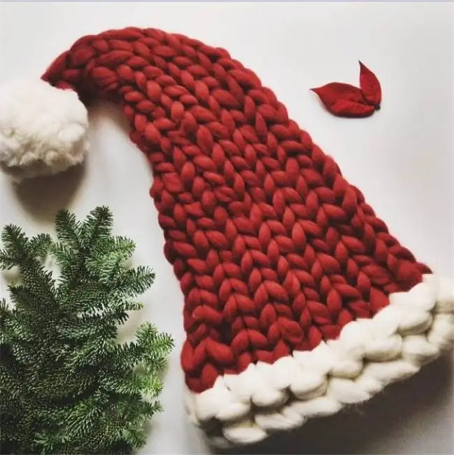 Christmas Plush Hat With Pompom Cute Winter For Women Men