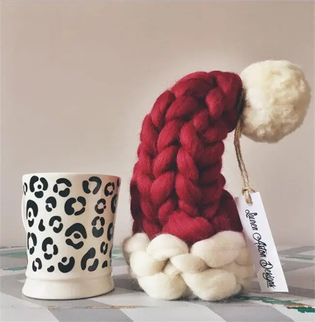 Christmas Plush Hat With Pompom Cute Winter For Women Men