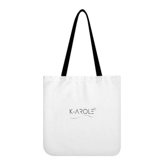 Front Running Shoes - Stylish white canvas tote bag with K-AROLE logo, ideal for everyday use.