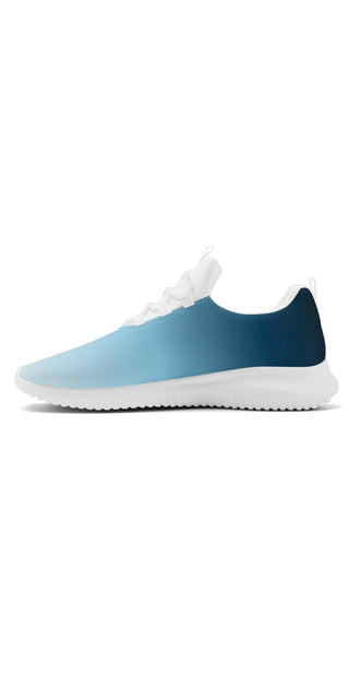 Stylish women's running shoes with lace-up front and modern teal blue design from K-AROLE, a trendy women's fashion brand offering comfortable and fashionable footwear.
