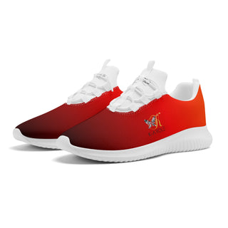 Stylish red and white running shoes with the K-AROLE brand logo displayed. The shoes feature a sleek, lightweight design and a comfortable, cushioned sole, making them an ideal choice for active lifestyles.