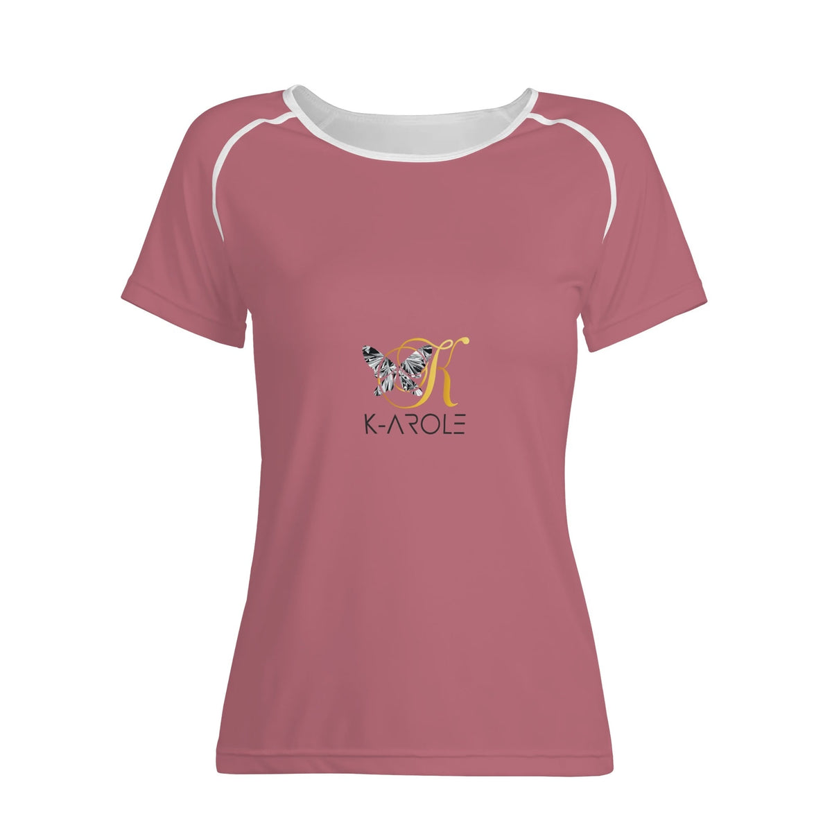 K-AROLE®️ Womens Premium All-Over Print Sleeve Tee in Polyester-Spandex Blend
