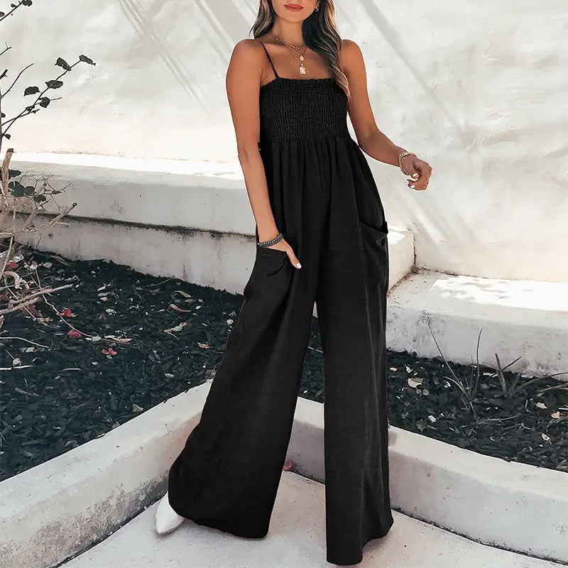 Women’s Casual Fashion Solid Color Slim Jumpsuit