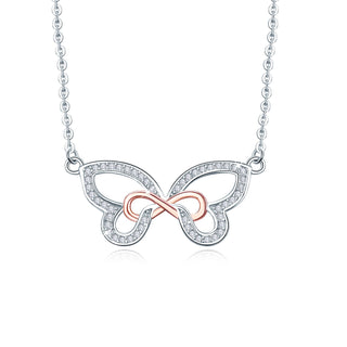 Elegant Sterling Silver Butterfly Infinity Necklace – Timeless Jewelry Gift by K-AROLE®️