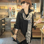 Foulard Femme Femme Petit foulard en soie imprimé léopard pour cheveux