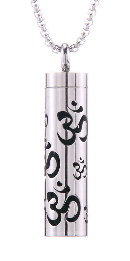 Cylinder Love Aromatherapy Pendant Perfume Essential Oil Stainless Steel Necklace
