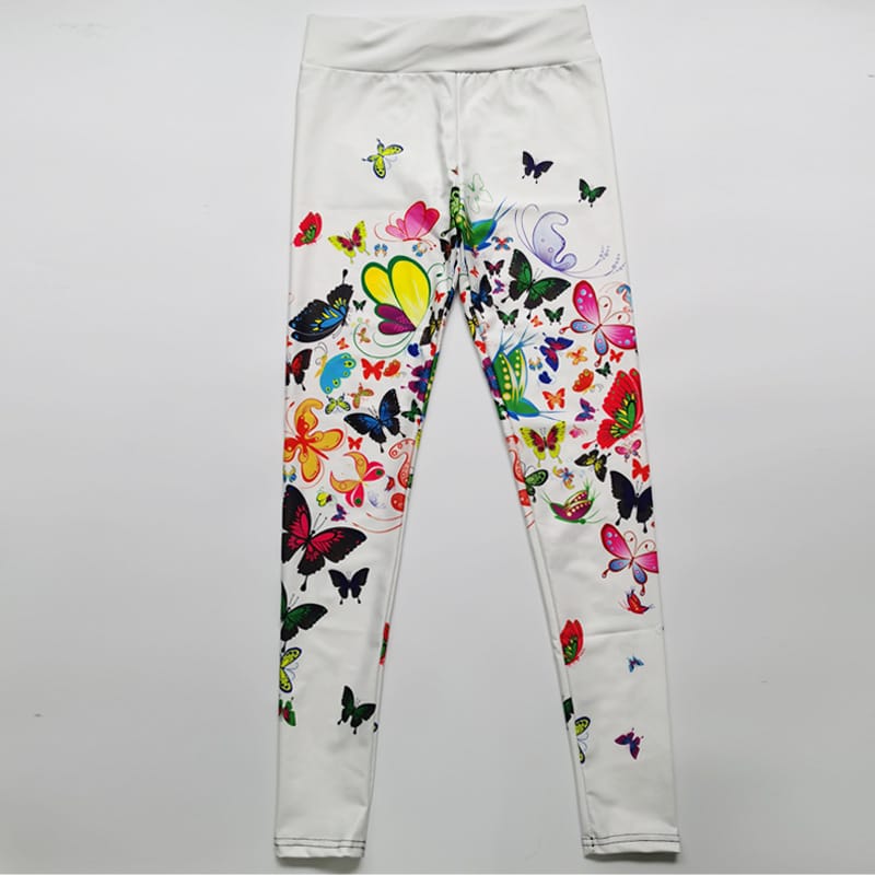 Floral Butterfly Leggings High Waist Slim Yoga Pants Leggings