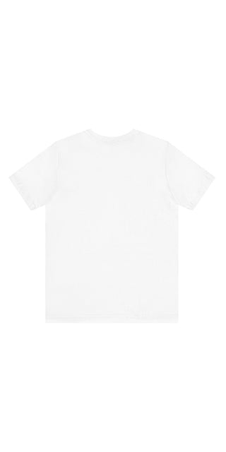White jersey t-shirt with short sleeves, displayed in a minimalist product image.