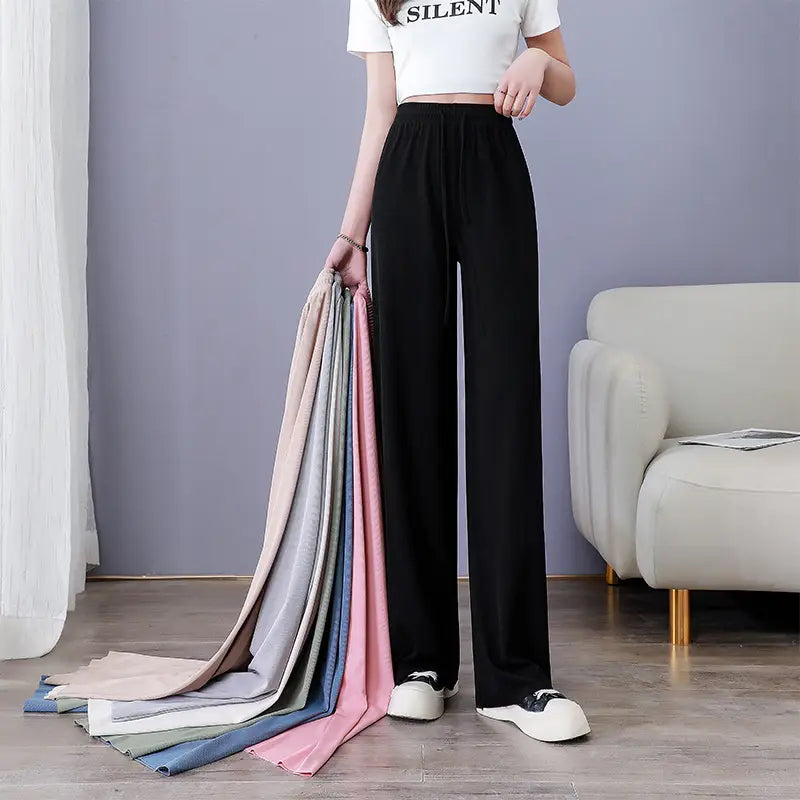 High Waisted And Draped Student Casual Pants