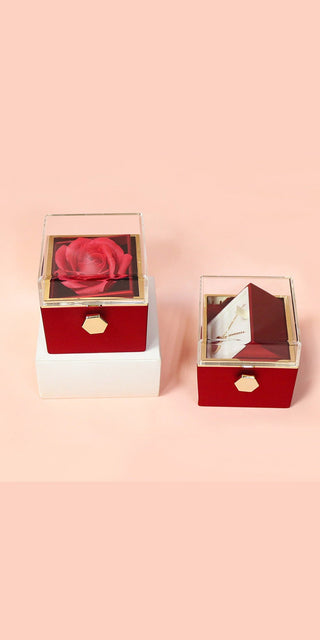 K-AROLE™️ Coffret cadeau rose rotatif exquis - Cadeau enchanteur pour la Saint-Valentin