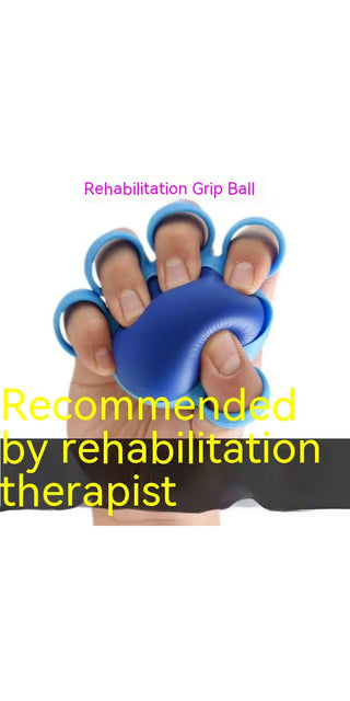 Blue massage grip ball recommended by rehabilitation therapist