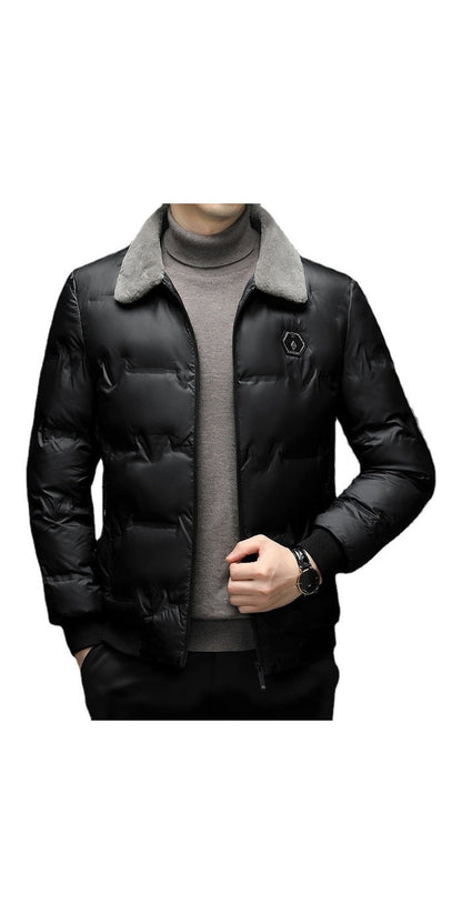 Men's Cotton-padded Jacket Winter Fur Collar Coat Men's Casual Jacket