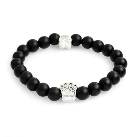 Bracelet Empreinte de Patte en Pierre Naturelle — Souvenir Animal