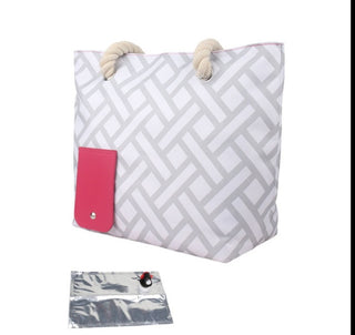 K-AROLE™️ Stribet strandstof - Stilfuld og rummelig taske
