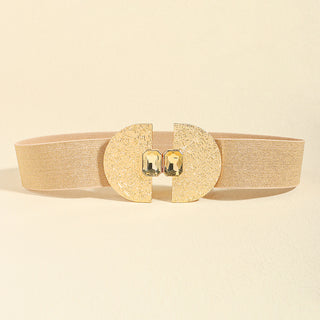 Premium Waist Decorative Belt with Glittering Pearls and Elastic Fabric