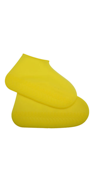 Durable yellow rain boot cover with a non-slip, wear-resistant sole, designed to protect your shoes from inclement weather.