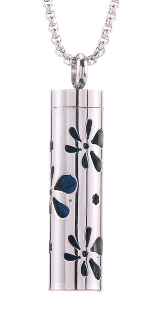 Floral Stainless Steel Aromatherapy Pendant Necklace