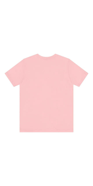 Pink unisex jersey short sleeve tee with minimalist design