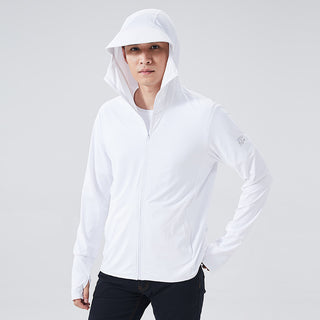 UPF50 sports jacket with hooded protection for outdoor activities