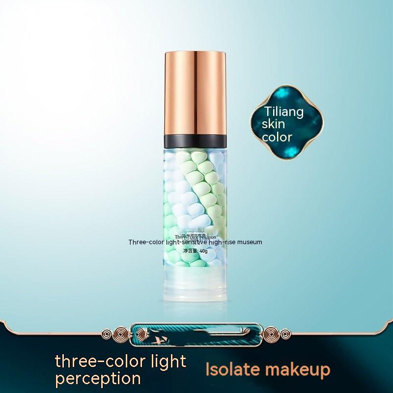 Tricolor Rainbow Makeup Primer Brightening Skin Color