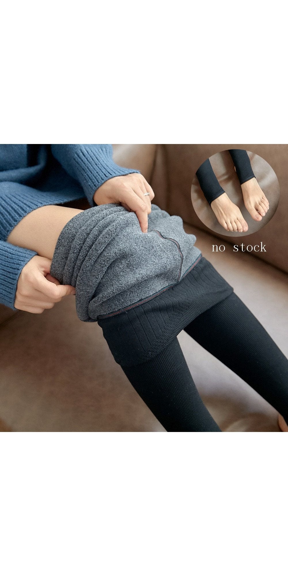 High Waist Stripes Leggings Winter Warm Thick High Stretch Imitation-cashmere Trousers Skinny Fitness Woman Pants