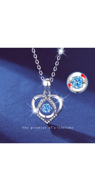 Collier en forme de cœur battant pour femmes, collier de luxe avec strass, bijoux cadeau pour la saint-valentin, S925