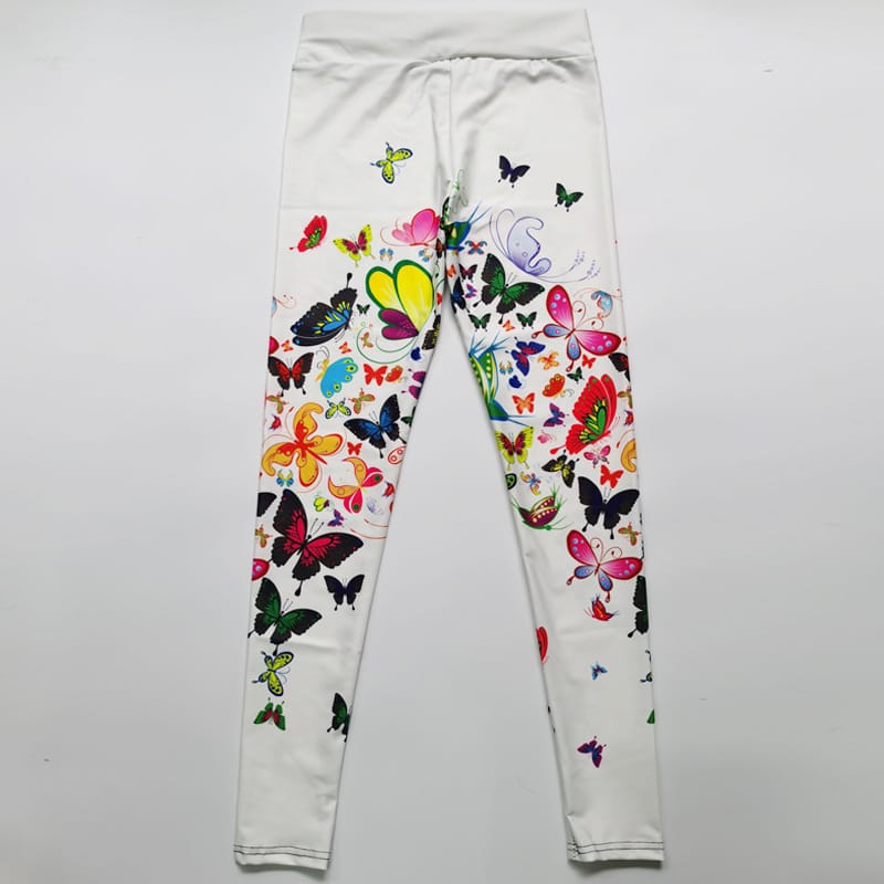 Floral Butterfly Leggings High Waist Slim Yoga Pants Leggings