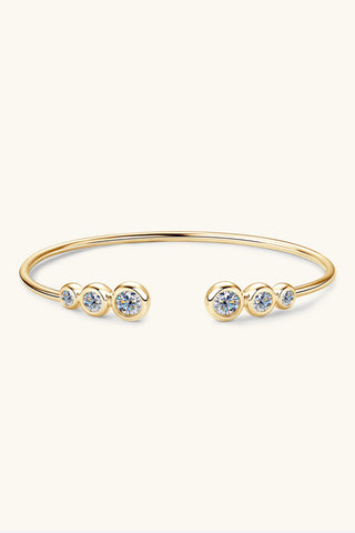 Elegant Diamond Cuff Bracelet - 18K Gold Plated Sparkly Cubic Zirconia Bangle
