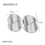 18k Gold Stainless Steel Minimalist Geometric Curve Earrings